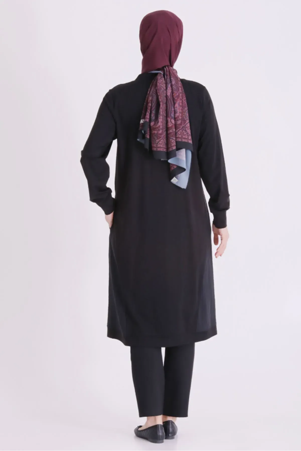 Behrem Fermuarlı Tunik-LYN04688 Siyah