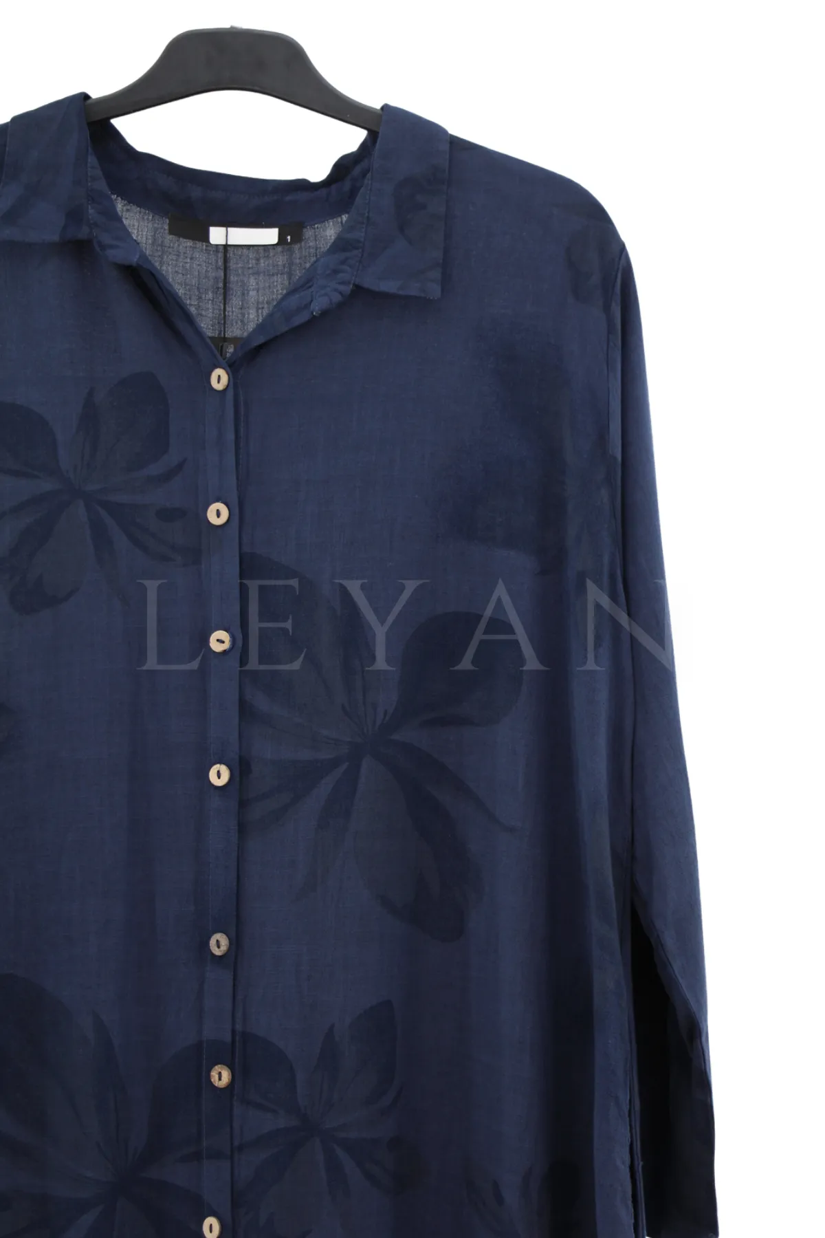 Çiçek Desenli Elbise- LYN04689 Lacivert