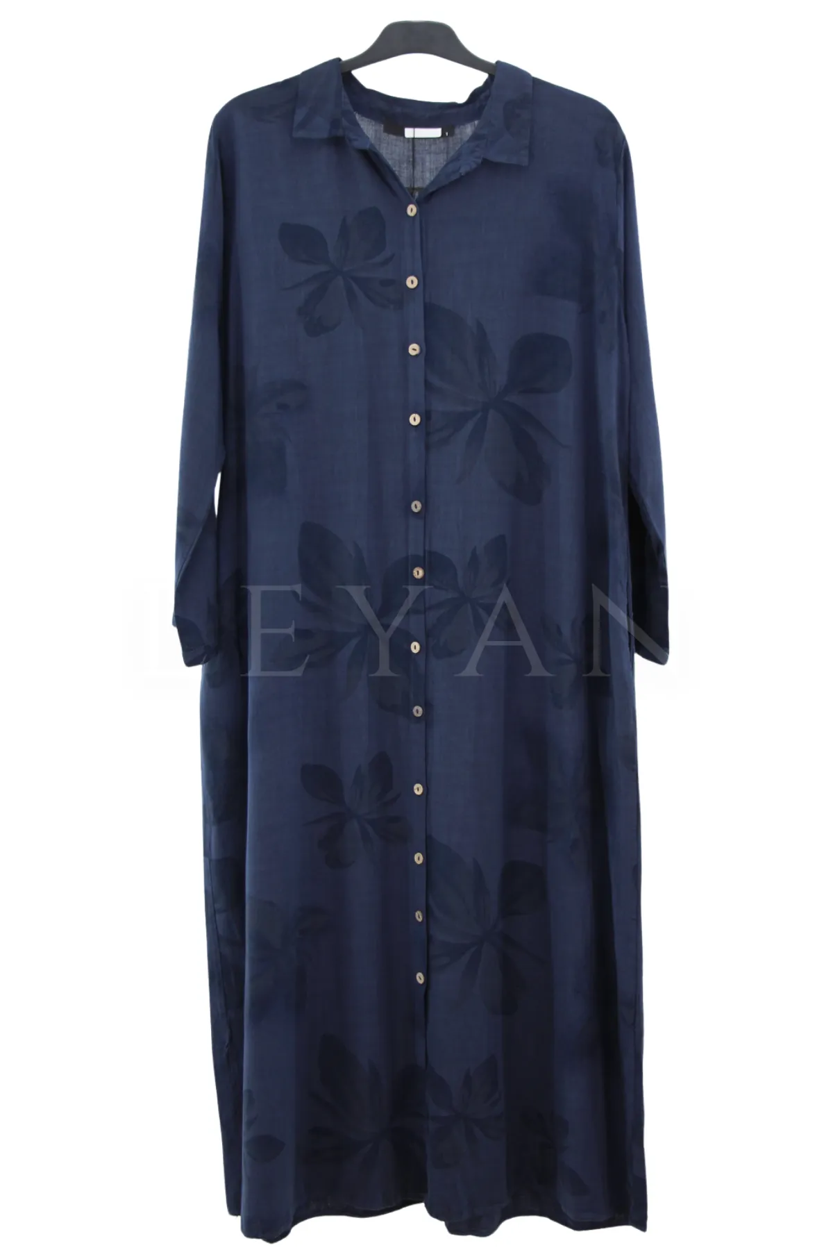 Çiçek Desenli Elbise- LYN04689 Lacivert