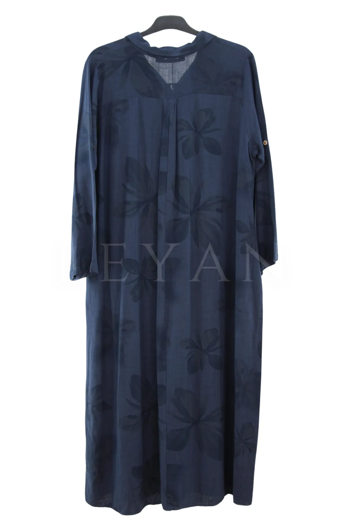 Çiçek Desenli Elbise- LYN04689 Lacivert