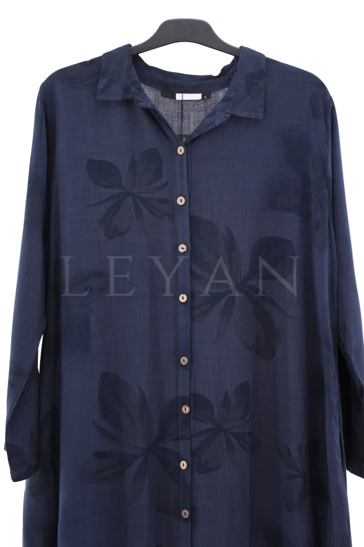 Çiçek Desenli Elbise- LYN04689 Lacivert