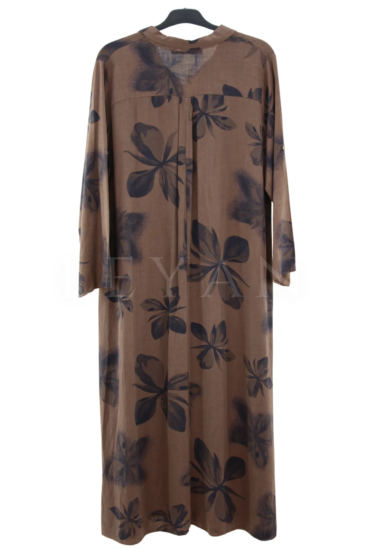 Çiçek Desenli Elbise- LYN04689 Kahve