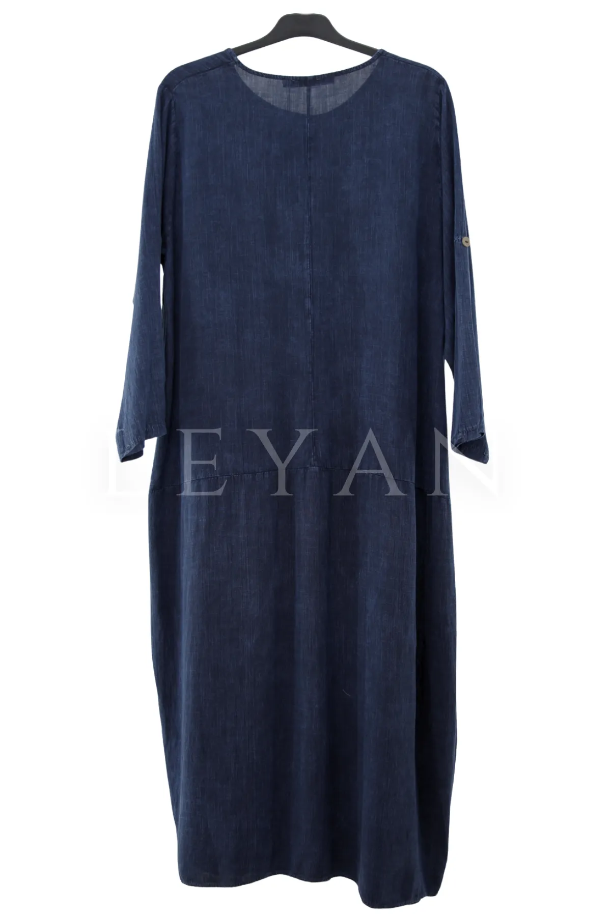 Cep Detaylı Elbise-LYN04691 Lacivert