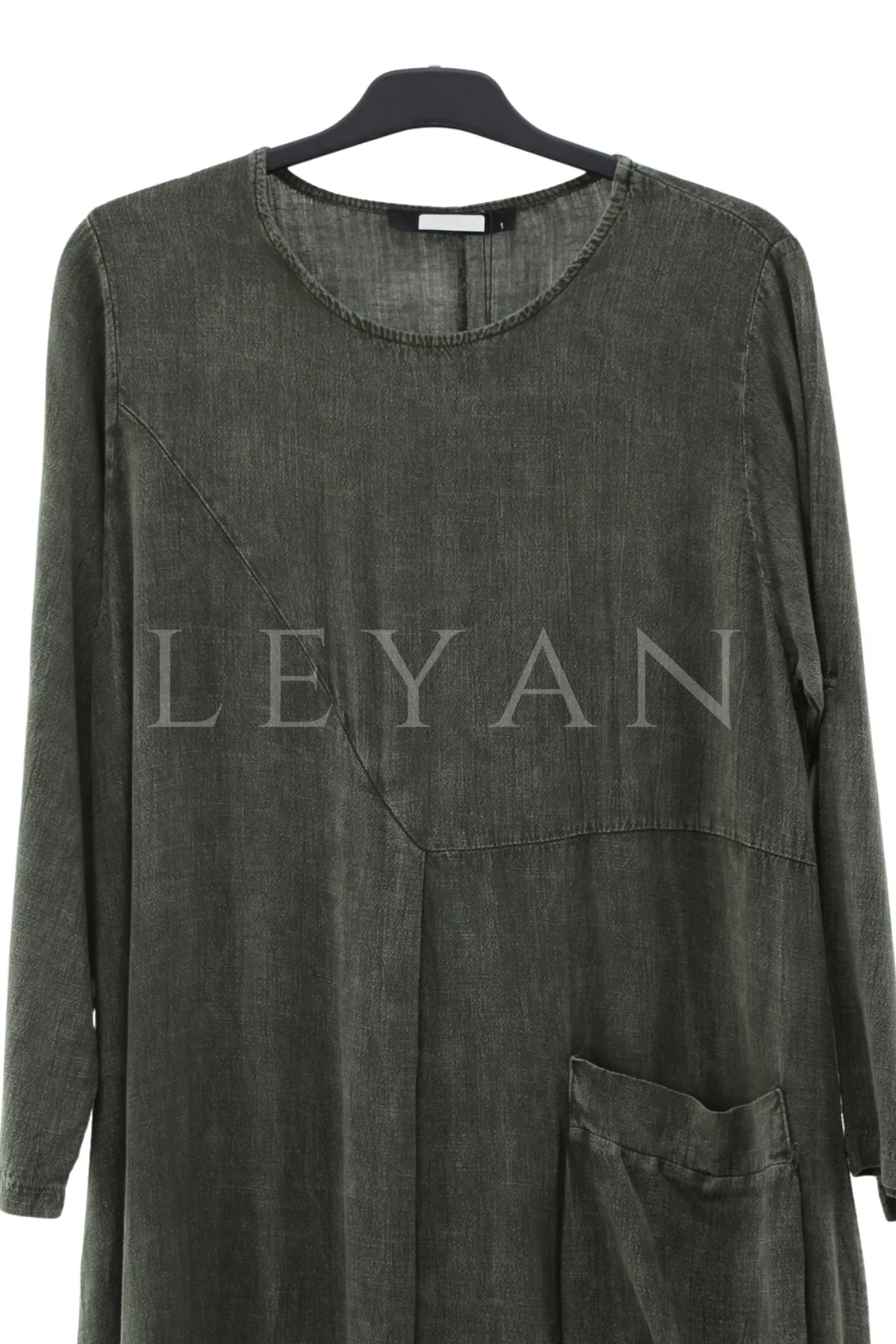 Cep Detaylı Elbise-LYN04691 Yeşil