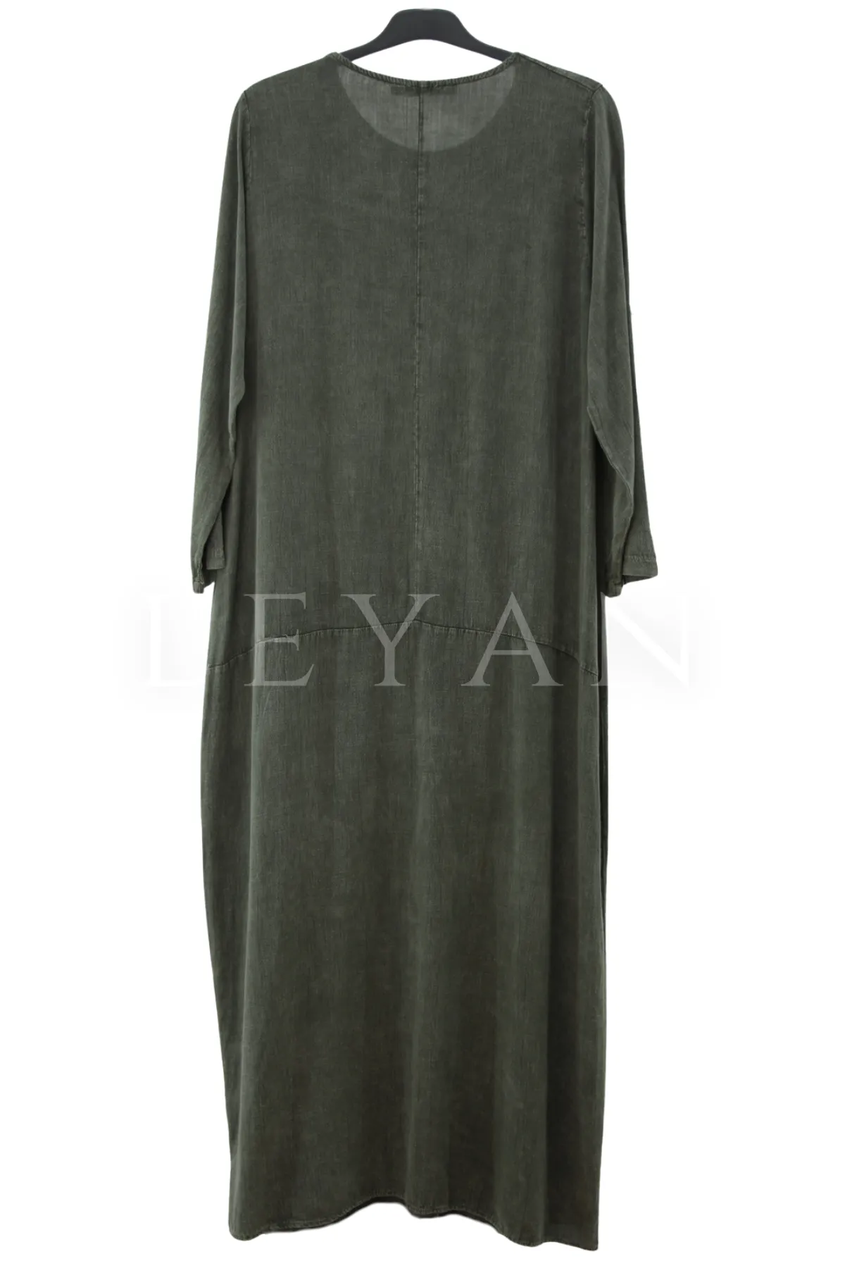 Cep Detaylı Elbise-LYN04691 Yeşil
