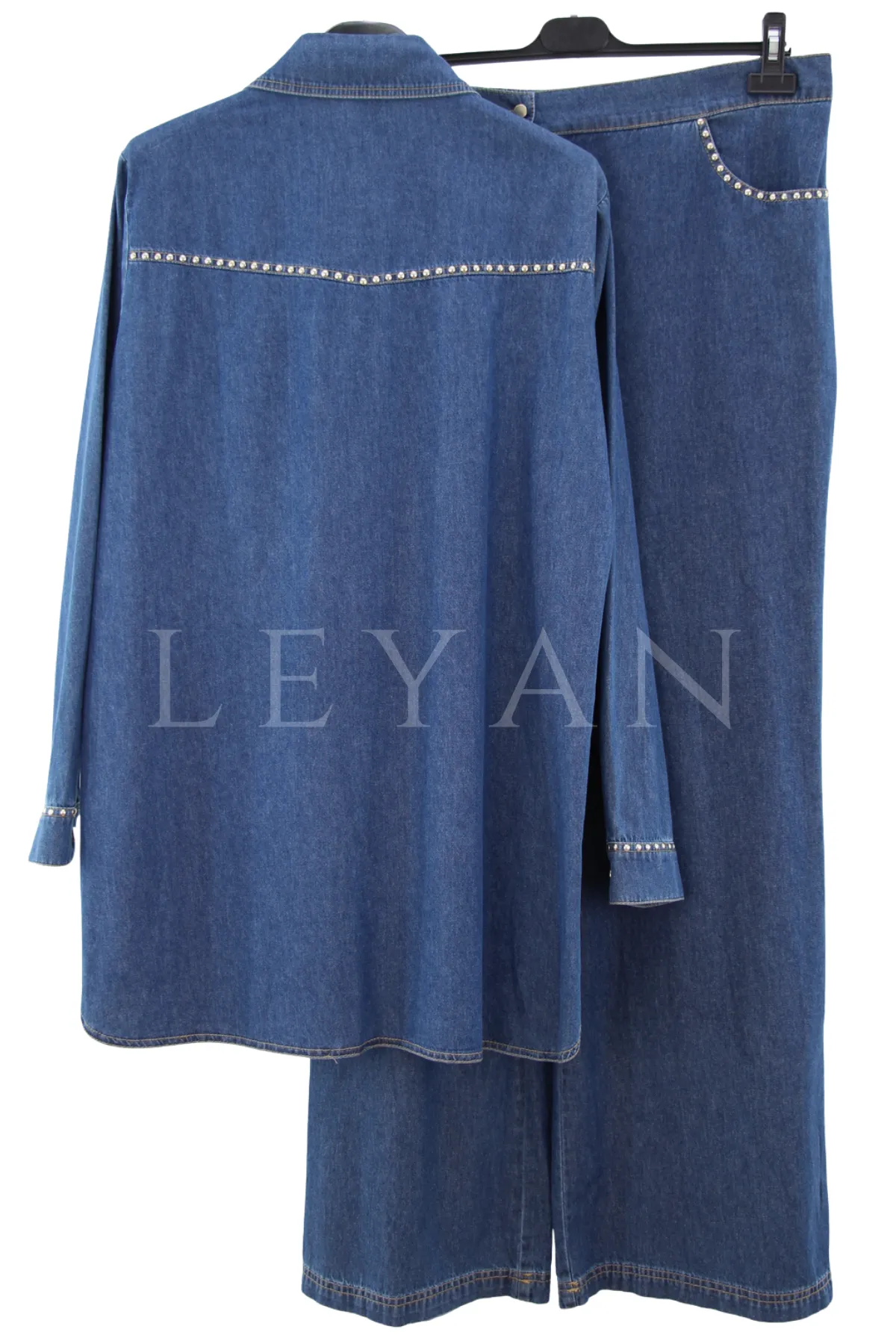 Orhan Store Zımba Detaylı Kot Takım-LYN04692 İndigo