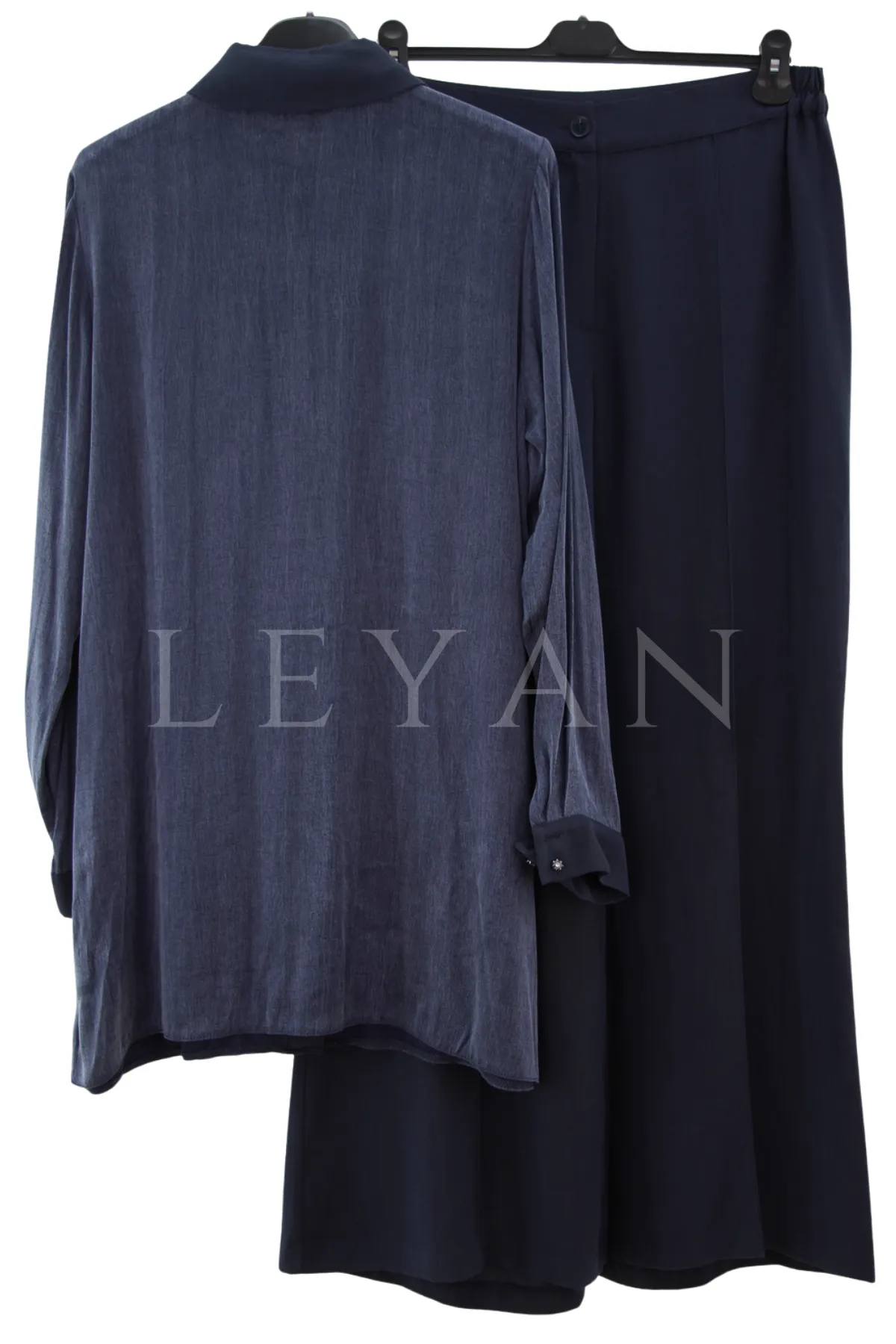 Orhan Store İşlemeli Qupra Takım-LYN04693 Lacivert