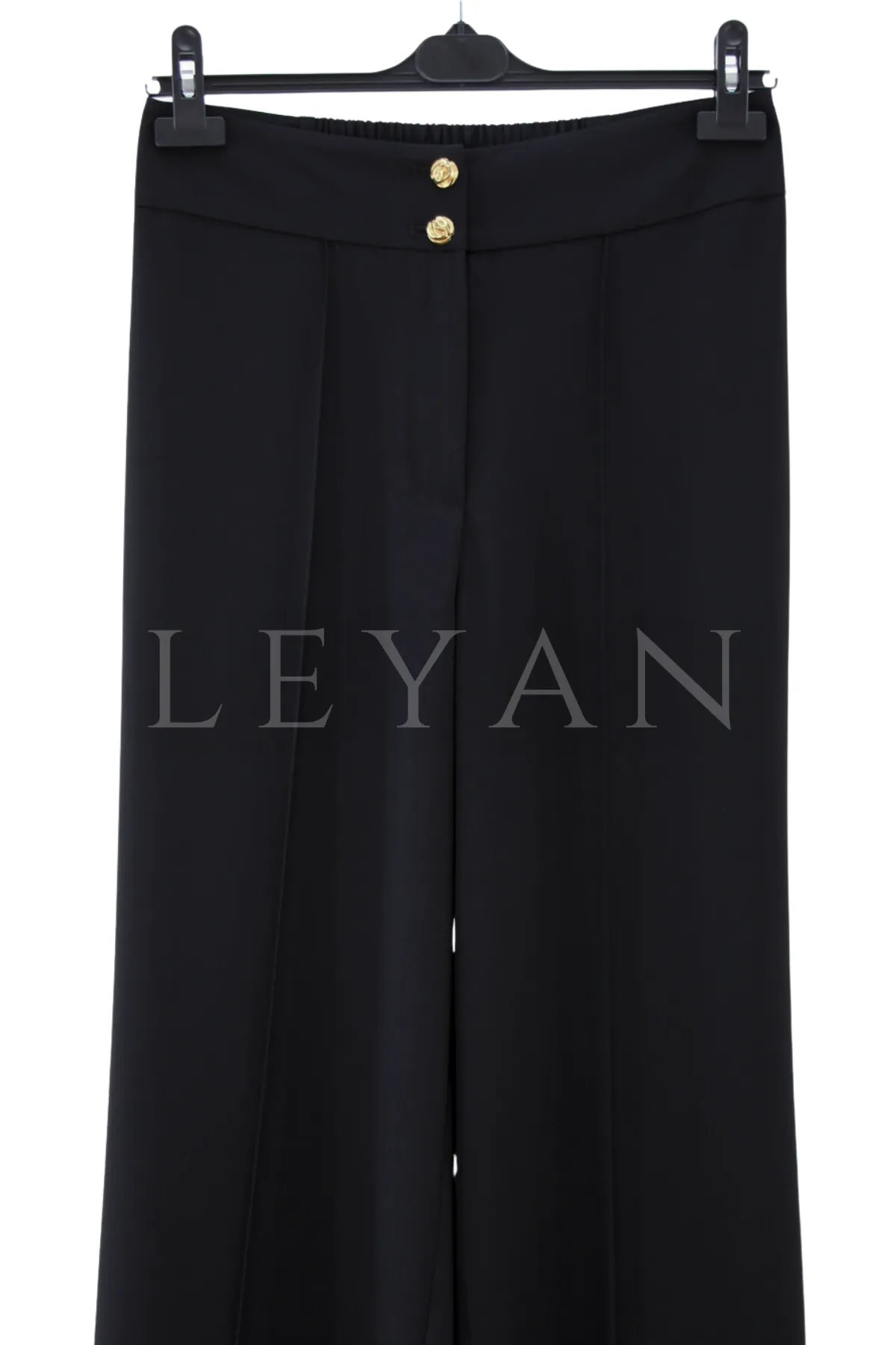 Sentez Arkası Lastikli Pantolon-LYN04694 Siyah