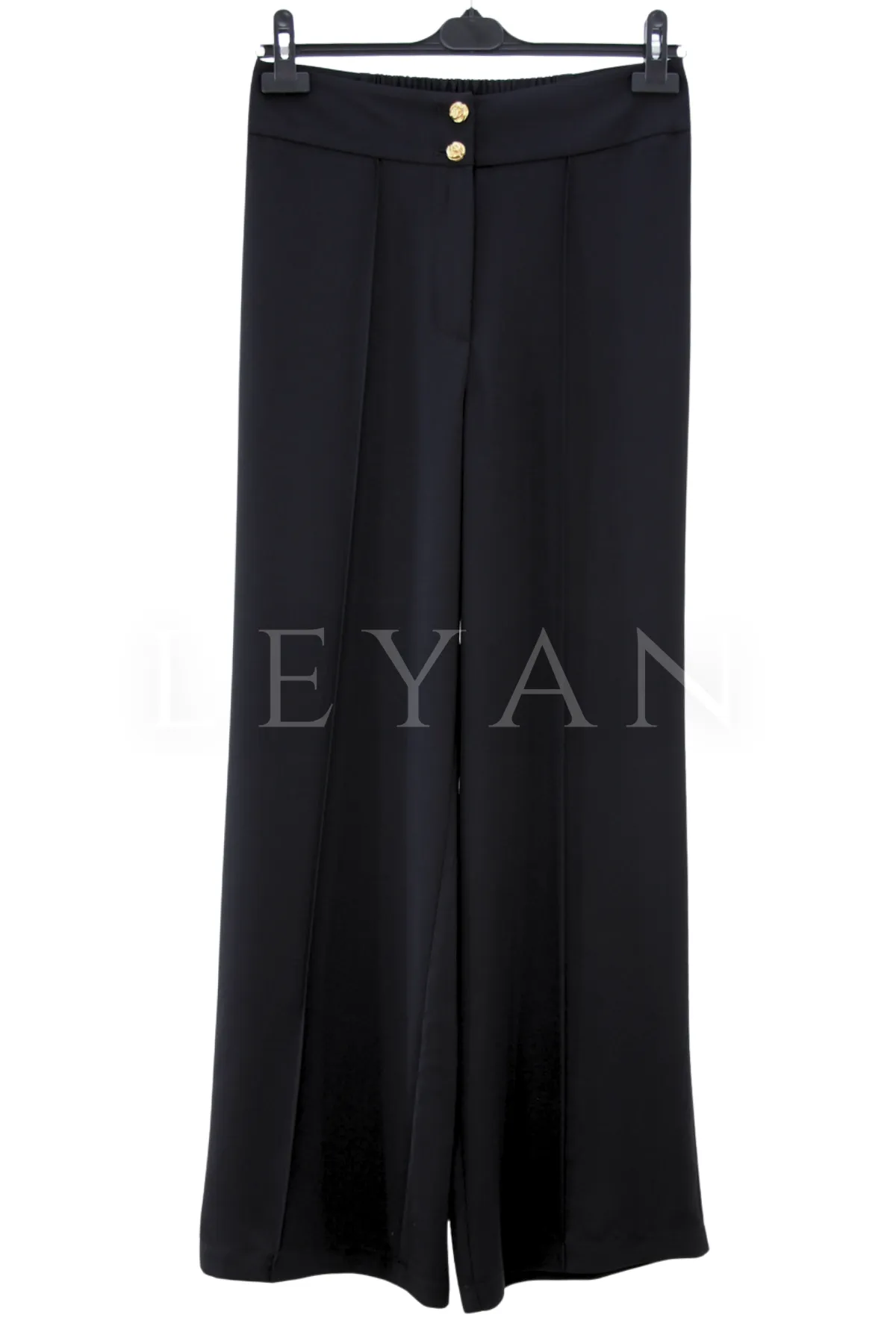 Sentez Arkası Lastikli Pantolon-LYN04694 Siyah