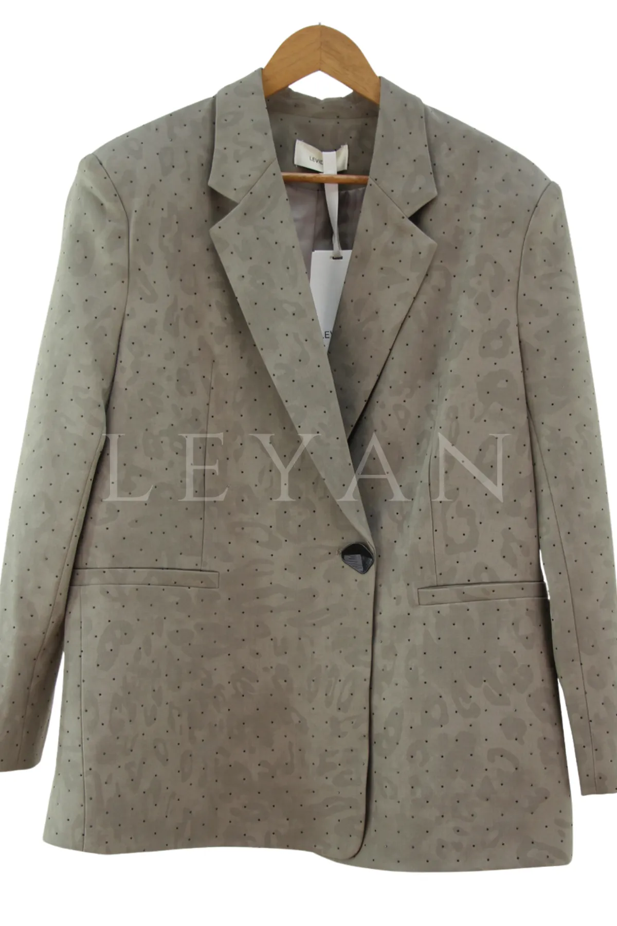 Levidor Taşlı Blazer Ceket-LYN04696 Yeşil
