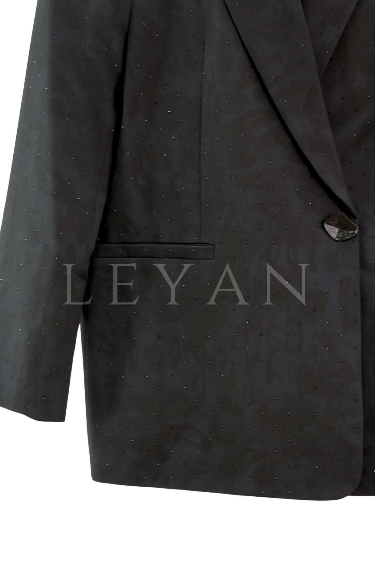 Levidor Taşlı Blazer Ceket-LYN04696 Siyah