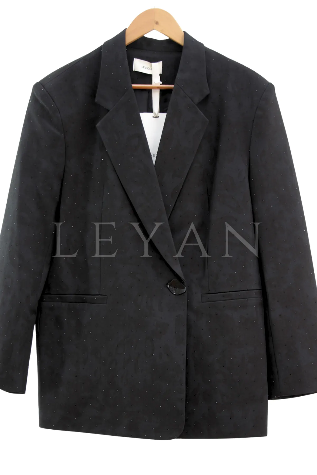 Levidor Taşlı Blazer Ceket-LYN04696 Siyah
