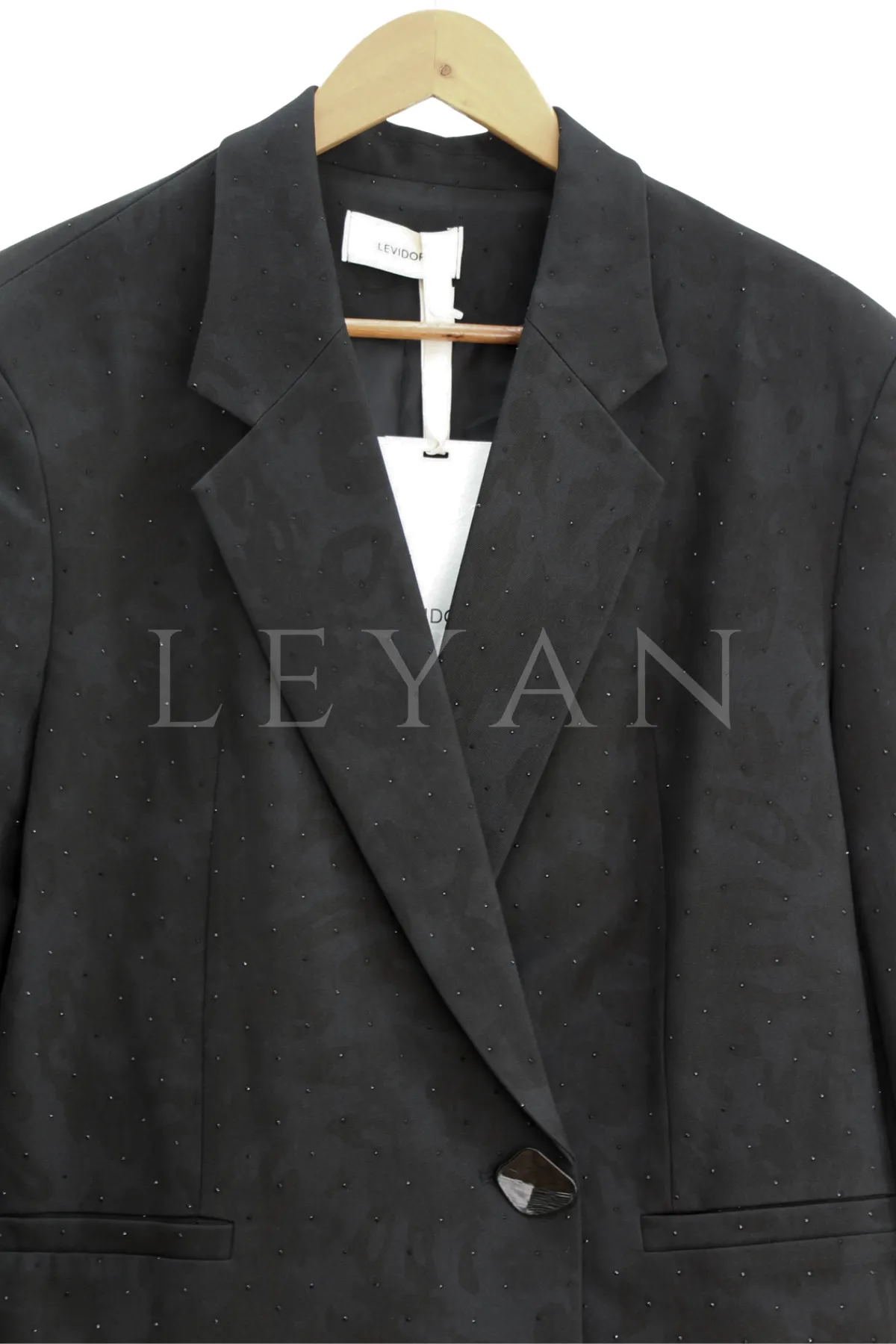 Levidor Taşlı Blazer Ceket-LYN04696 Siyah