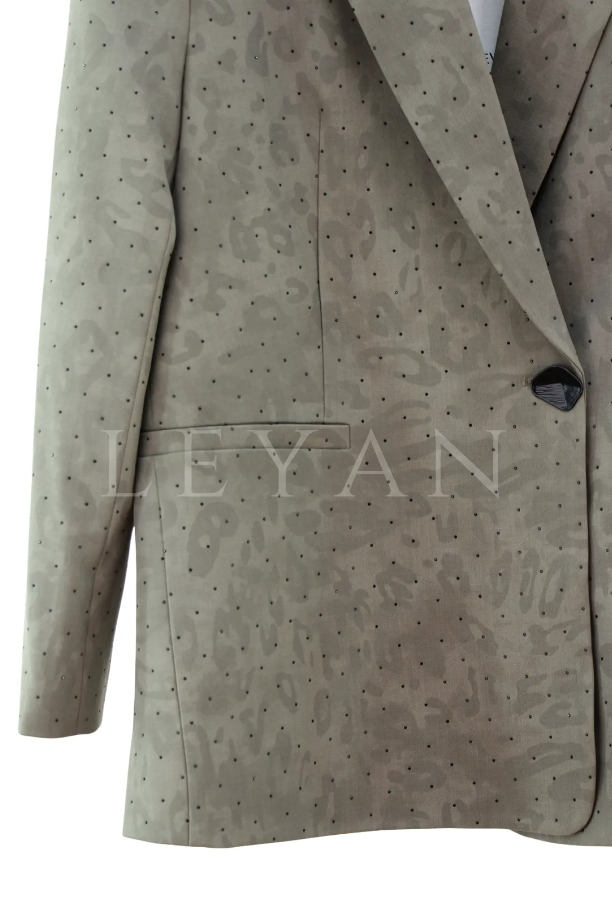 Levidor Taşlı Blazer Ceket-LYN04696 Yeşil