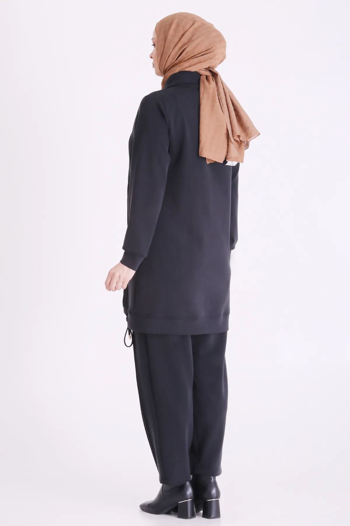 Behrem Nervür Detaylı Takım-LYN04697 Siyah