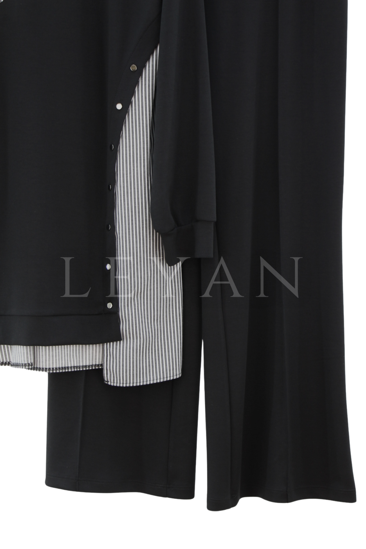 Orhan Store Gömlek Detaylı Takım-LYN04700 Siyah