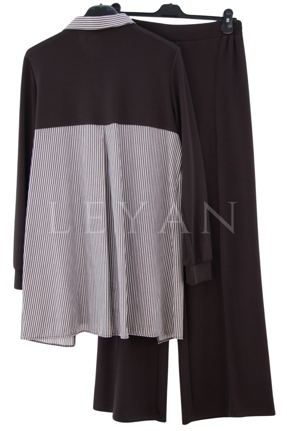 Orhan Store Gömlek Detaylı Takım-LYN04700 Kahve