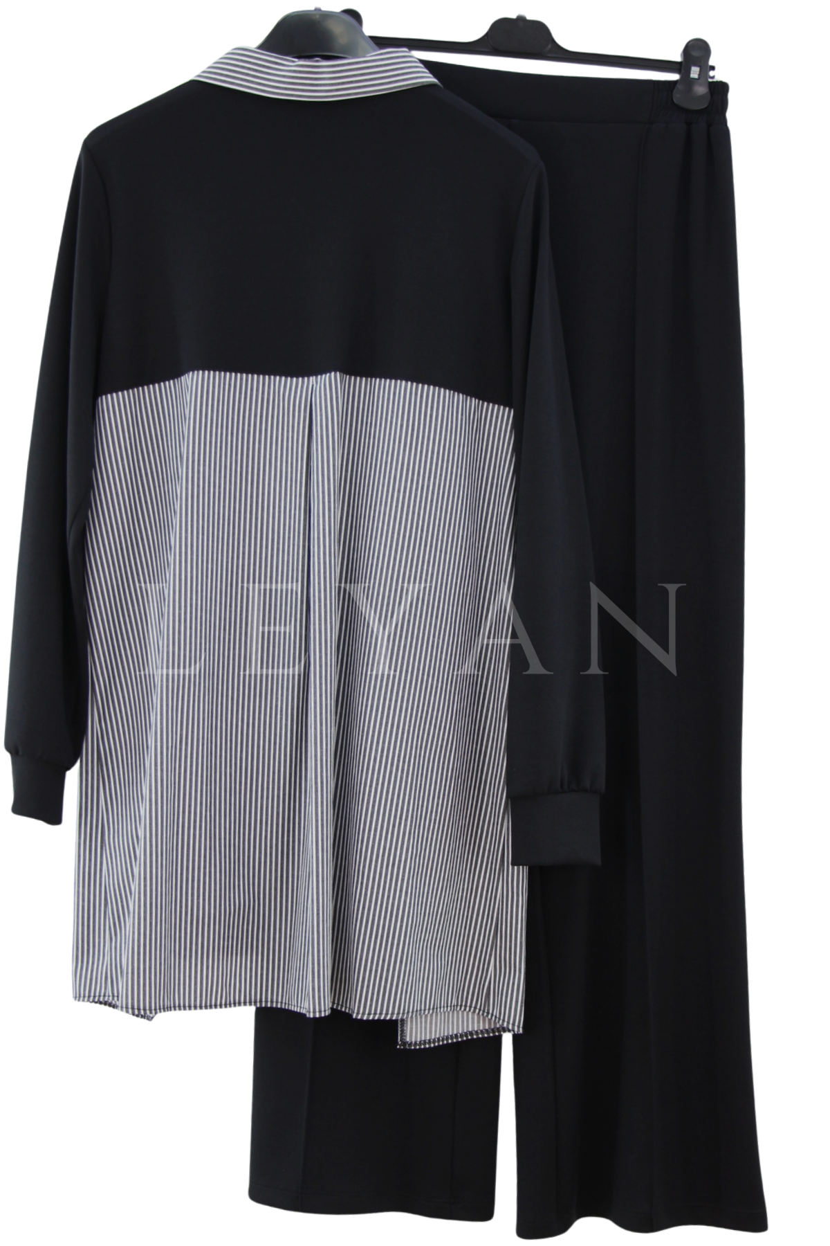 Orhan Store Gömlek Detaylı Takım-LYN04700 Siyah