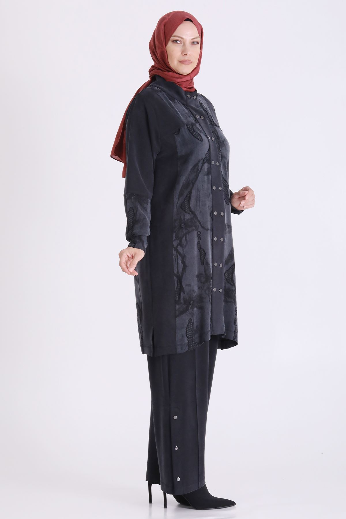 Behrem Qupra Detaylı Takım-LYN04701 Siyah