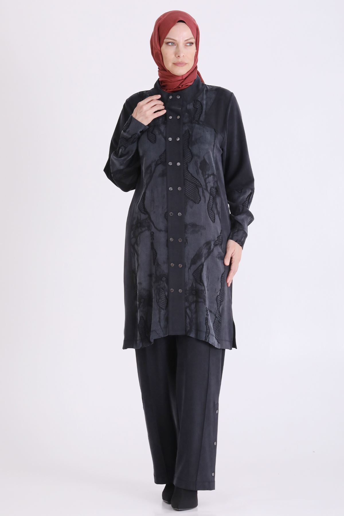 Behrem Qupra Detaylı Takım-LYN04701 Siyah