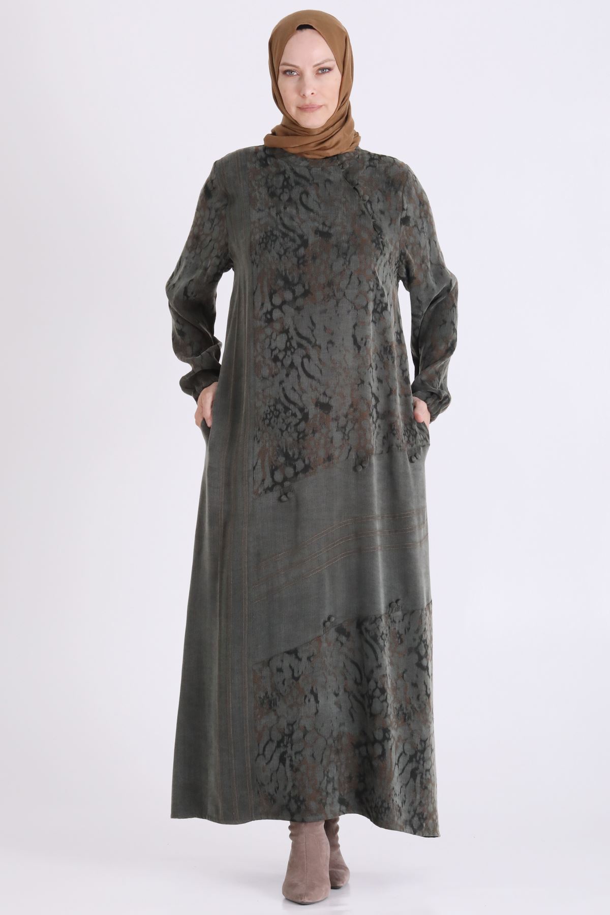 Qupra Elbise-LYN04708 Yeşil