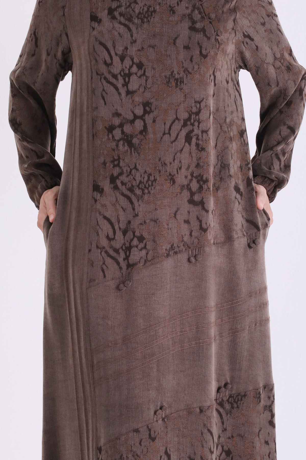 Qupra Elbise-LYN04708 Kahve