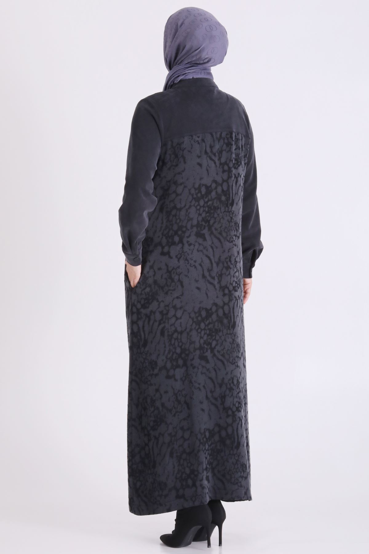 Qupra Detaylı Ferace-LYN04707 Siyah