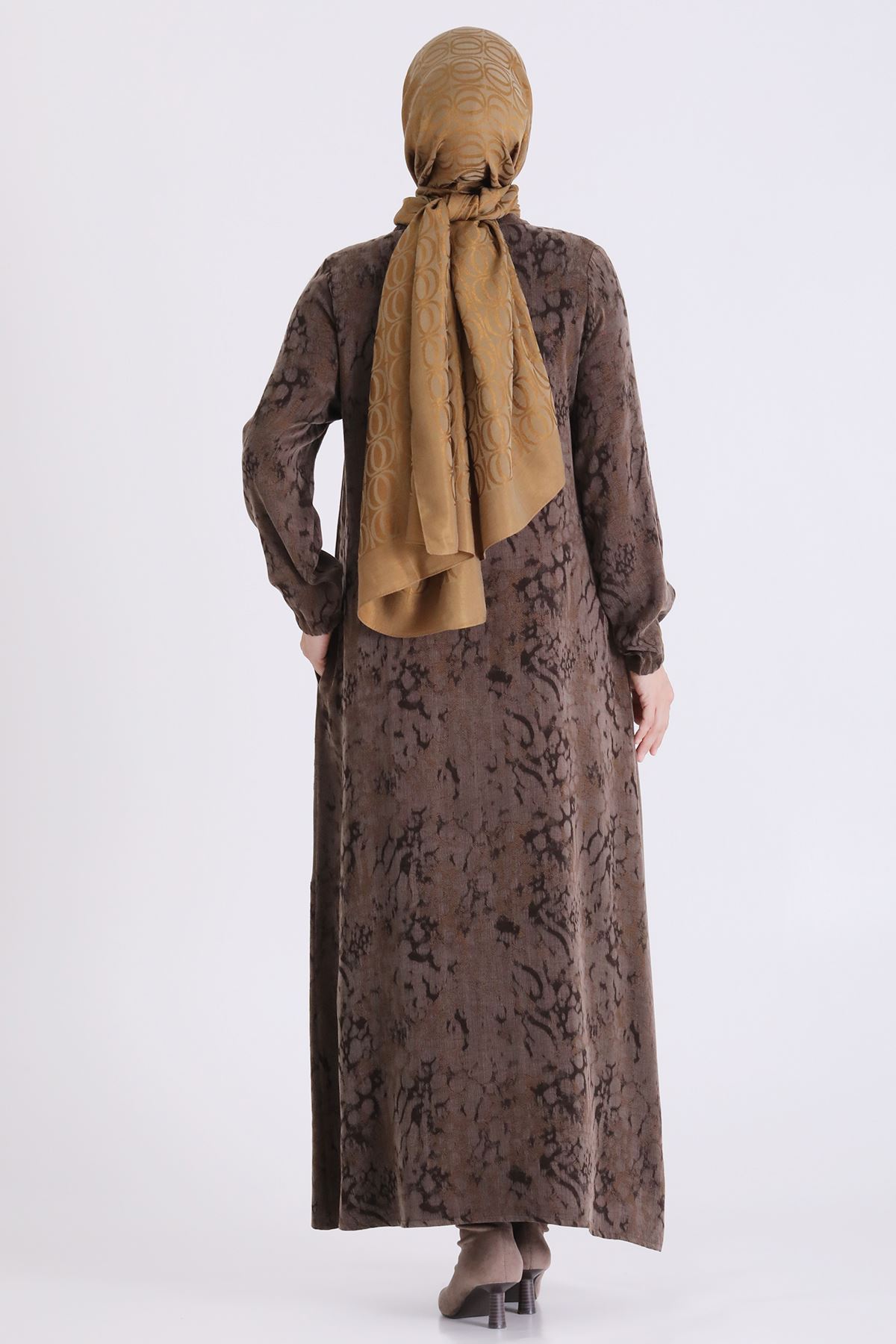 Qupra Elbise-LYN04708 Kahve