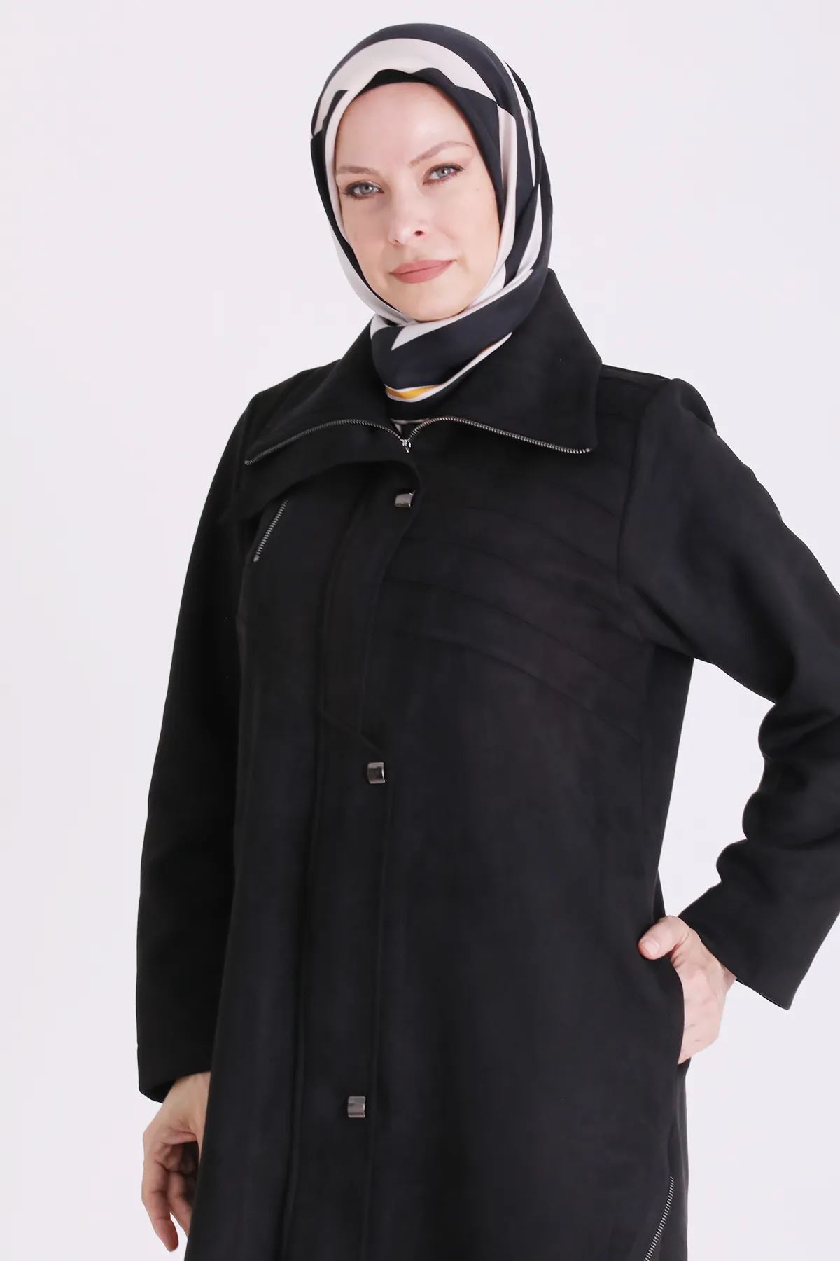 Behrem Nervür Detaylı Süet Kap-LYN04713 Siyah