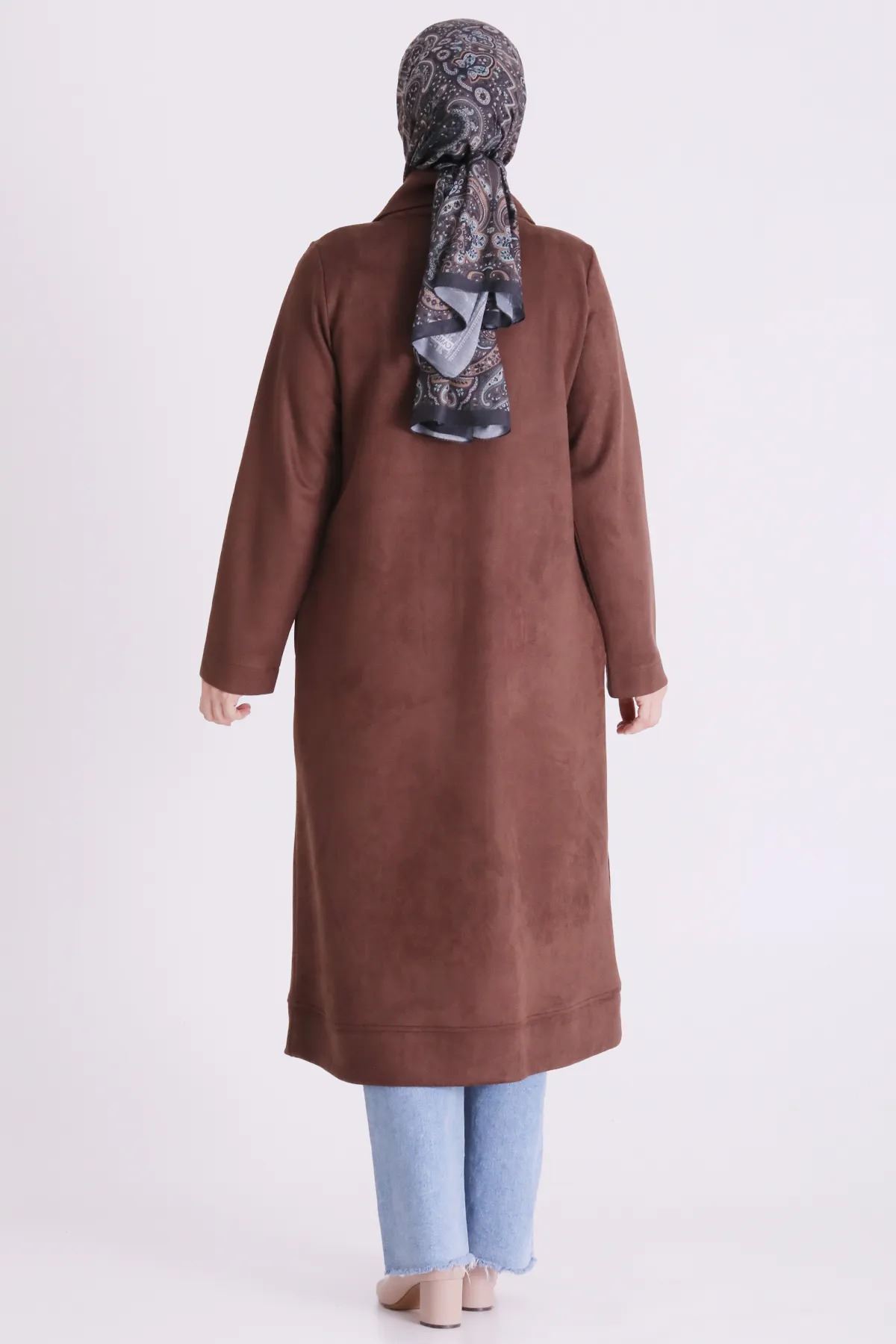 Behrem Nervür Detaylı Süet Kap-LYN04713 Kahve