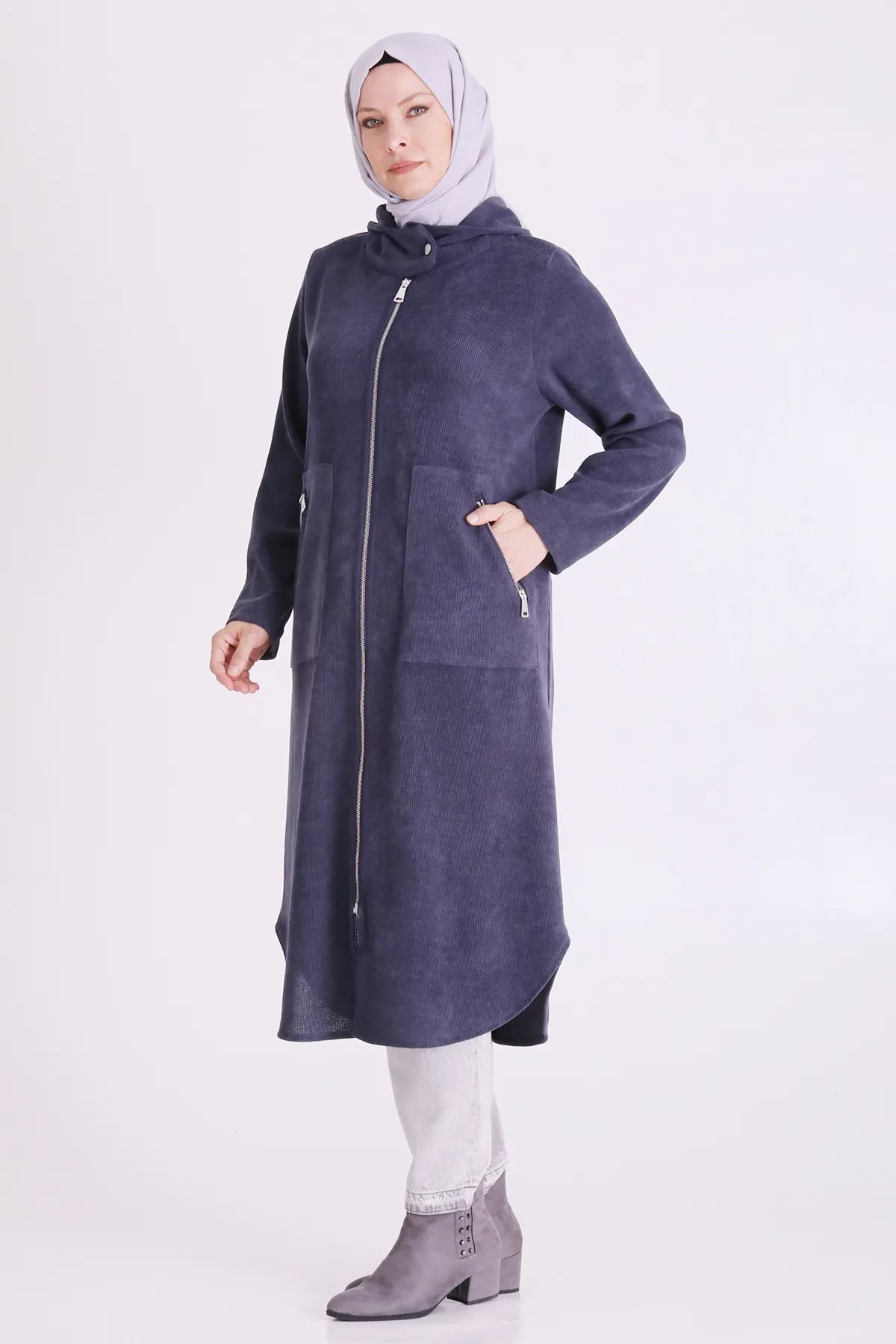 Behrem Kadife Kap-LYN04714 Duman Mavi