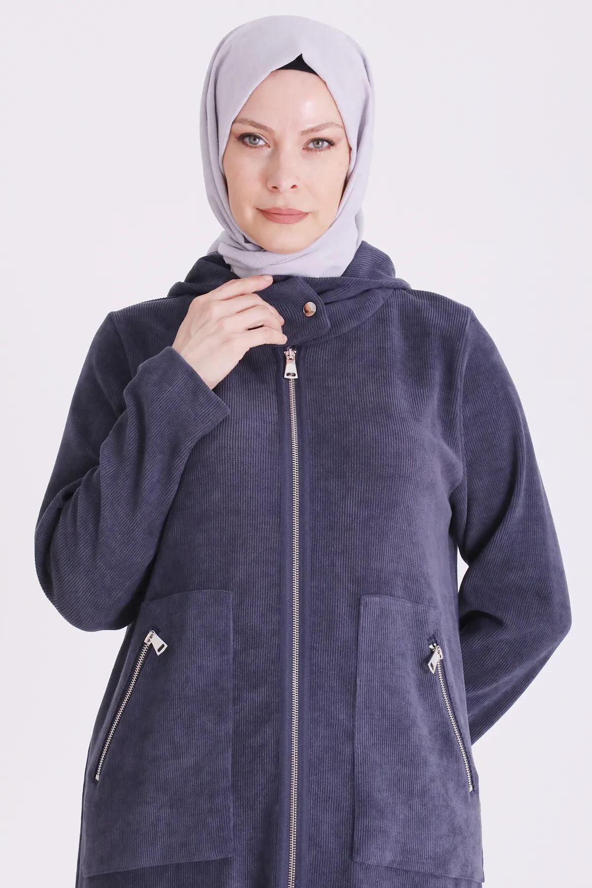 Behrem Kadife Kap-LYN04714 Duman Mavi