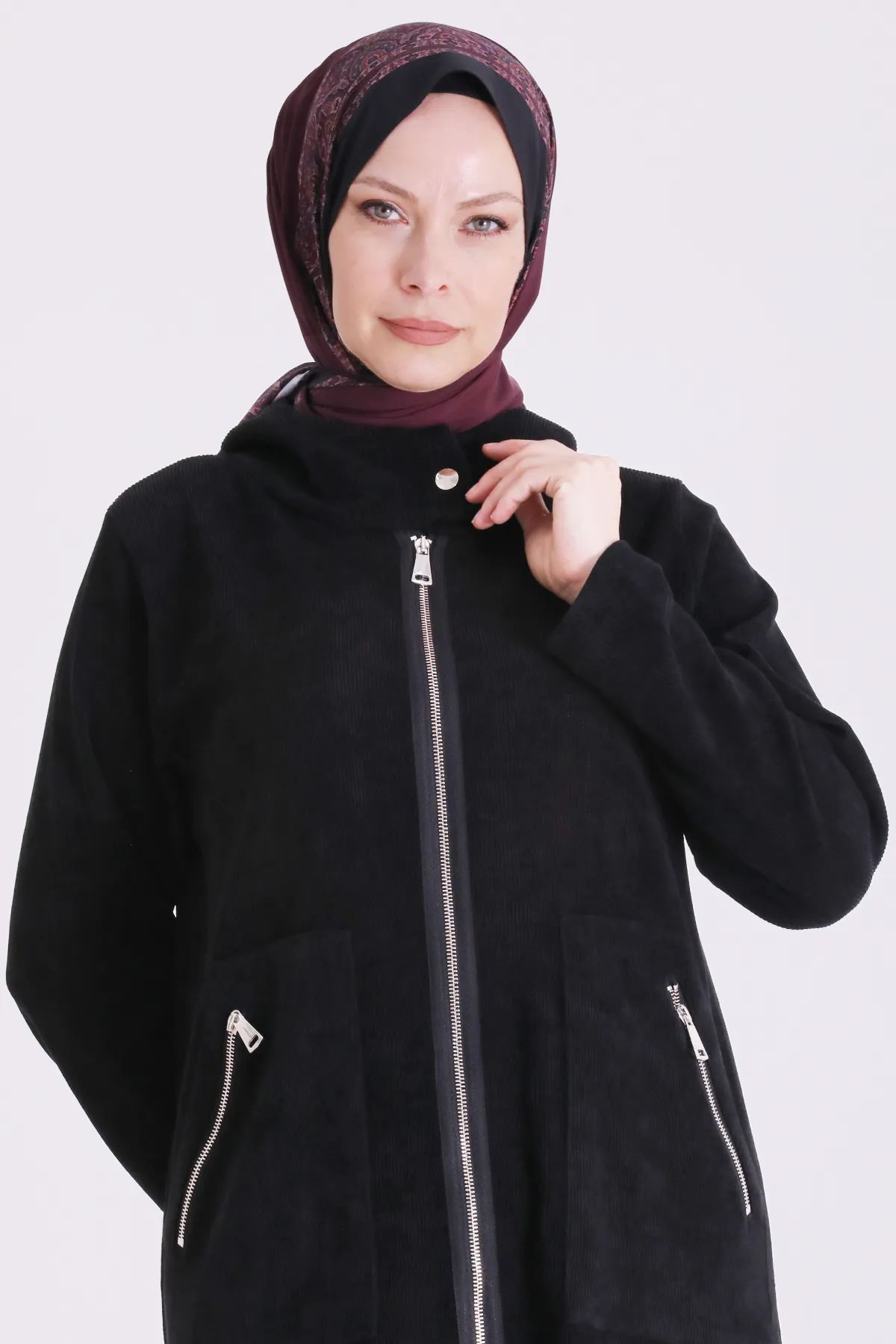 Behrem Kadife Kap-LYN04714 Siyah