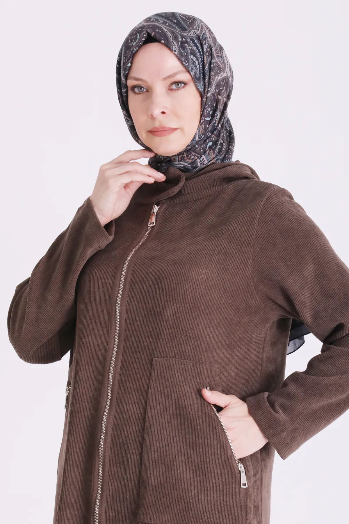 Behrem Kadife Kap-LYN04714 Sütlü Kahve