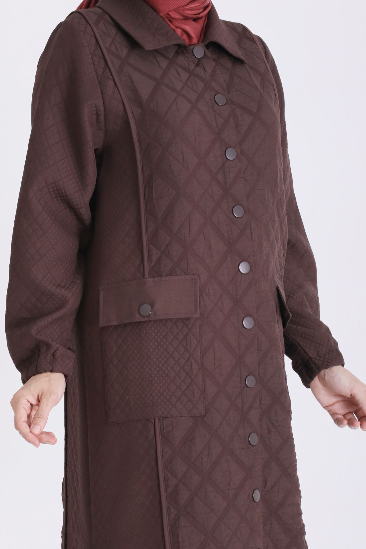 Behrem Çıtçıtlı Kapitone Kap-LYN04715 Kahve