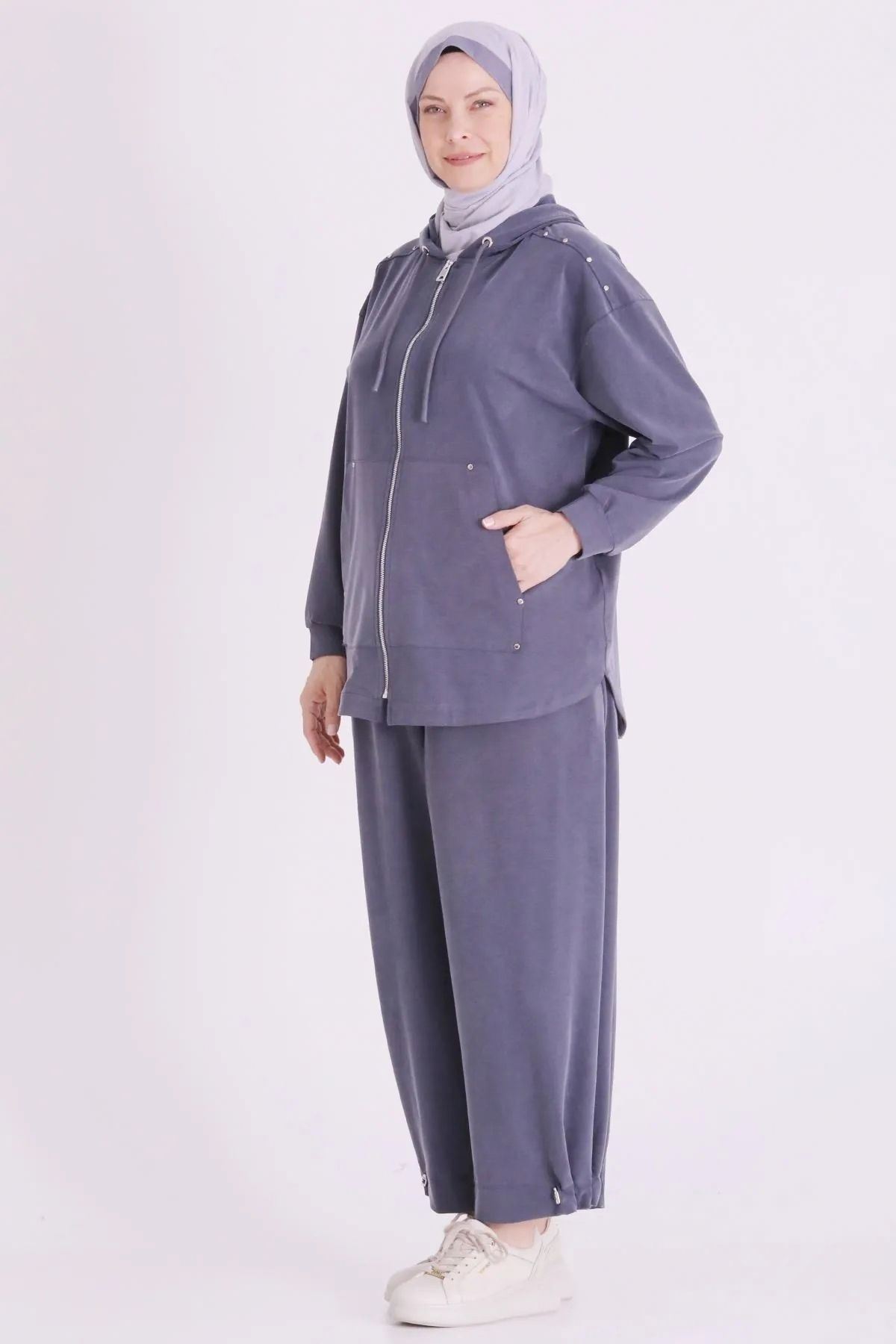 V3563 Bhrm Zımba Detaylı Takım-LYN04718 Lacivert