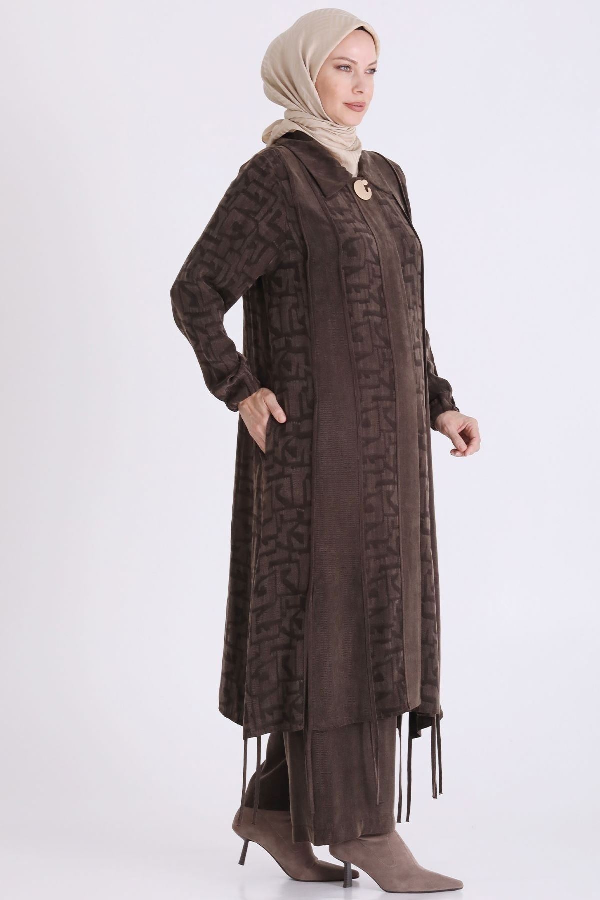 Behrem Qupra Takım-LYN04717 Kahve