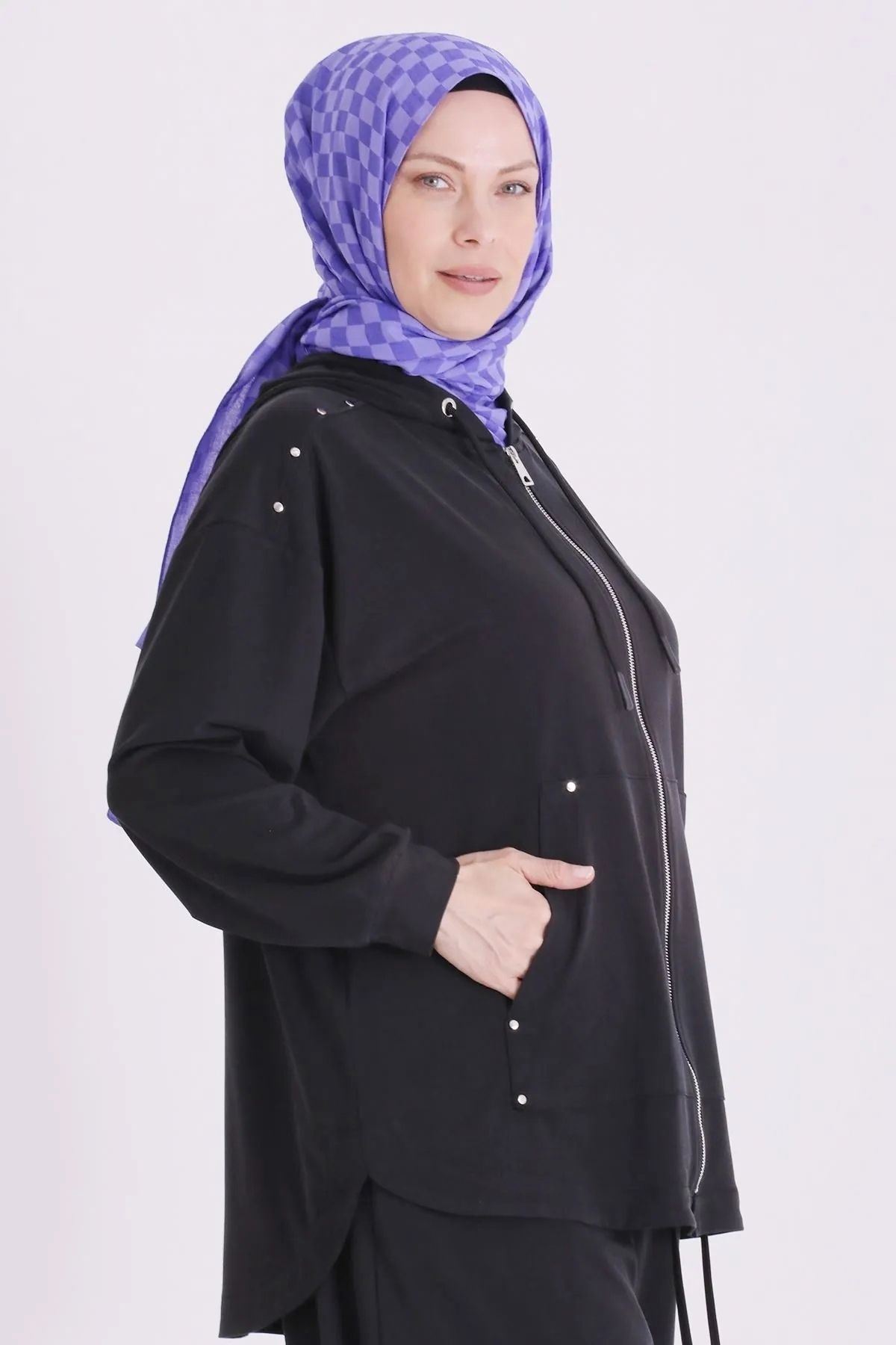 Behrem Zımba Detaylı Takım-LYN04718 Siyah