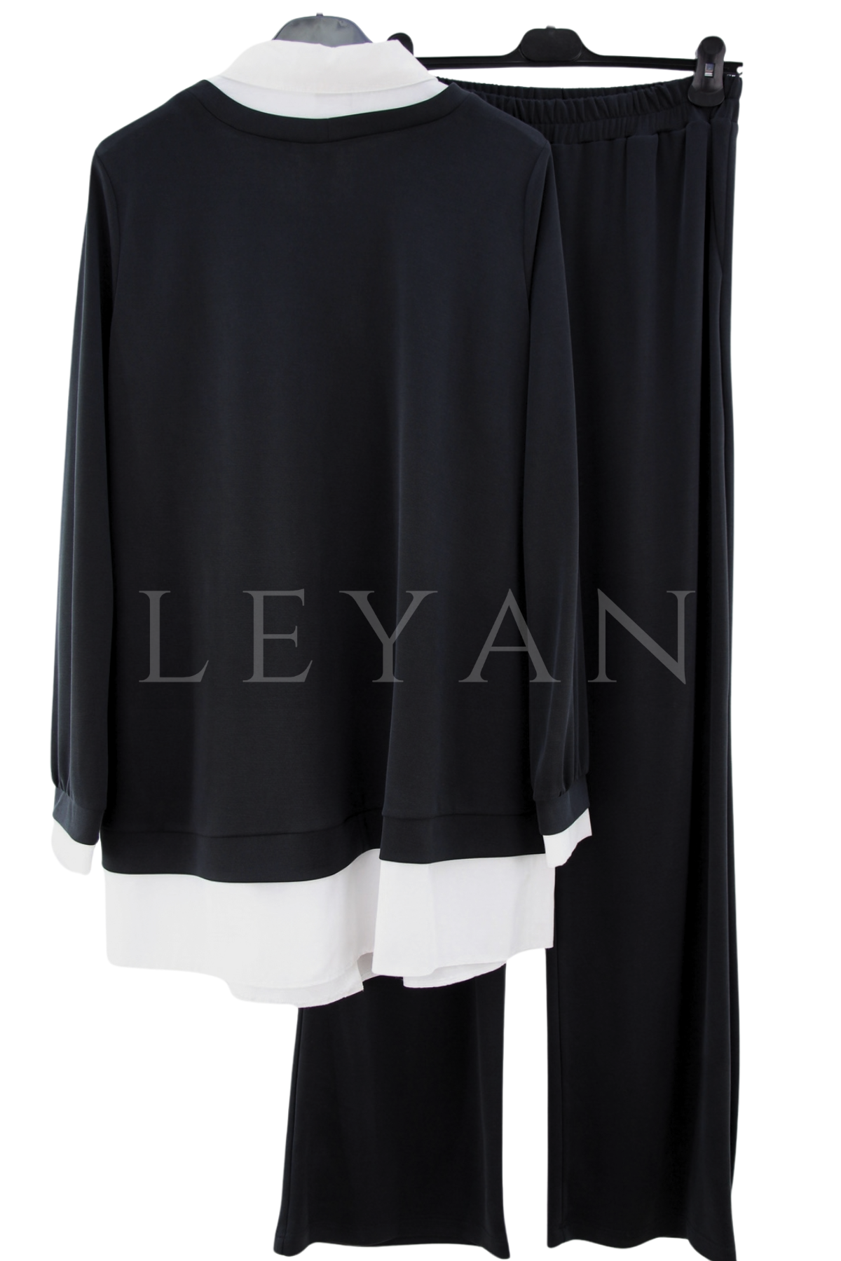 Orhan Store Gömlek Detaylı Takım-LYN04719 Siyah