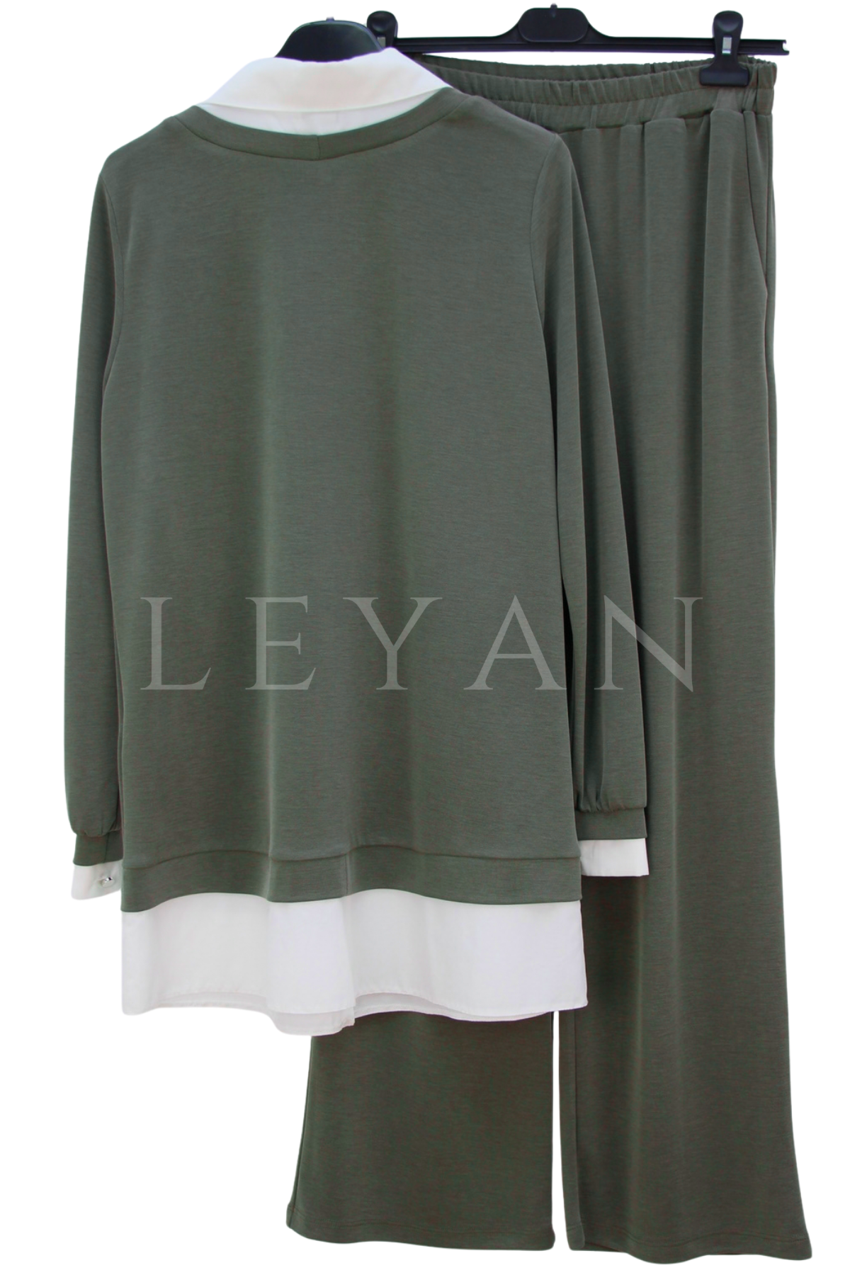 Orhan Store Gömlek Detaylı Takım-LYN04719 Haki
