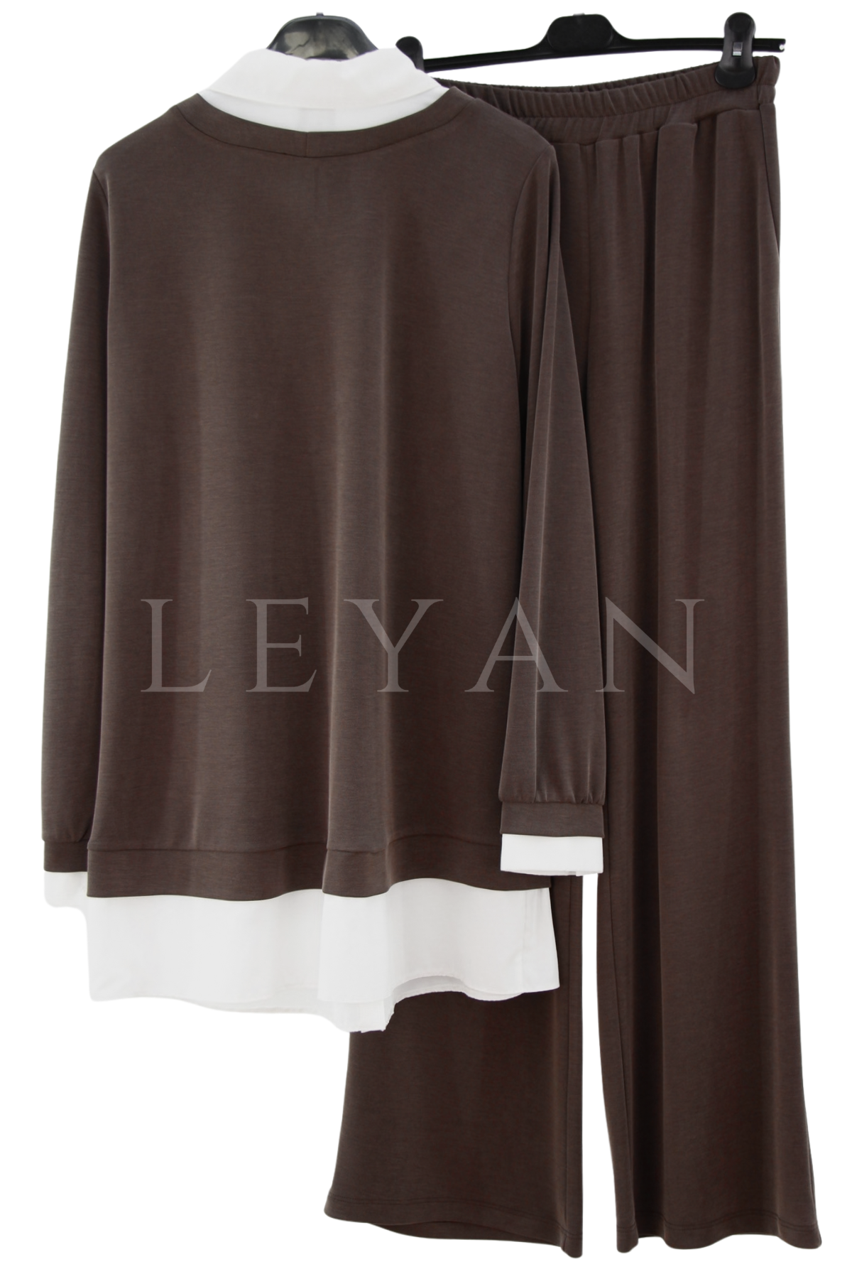 Orhan Store Gömlek Detaylı Takım-LYN04719 Kahve