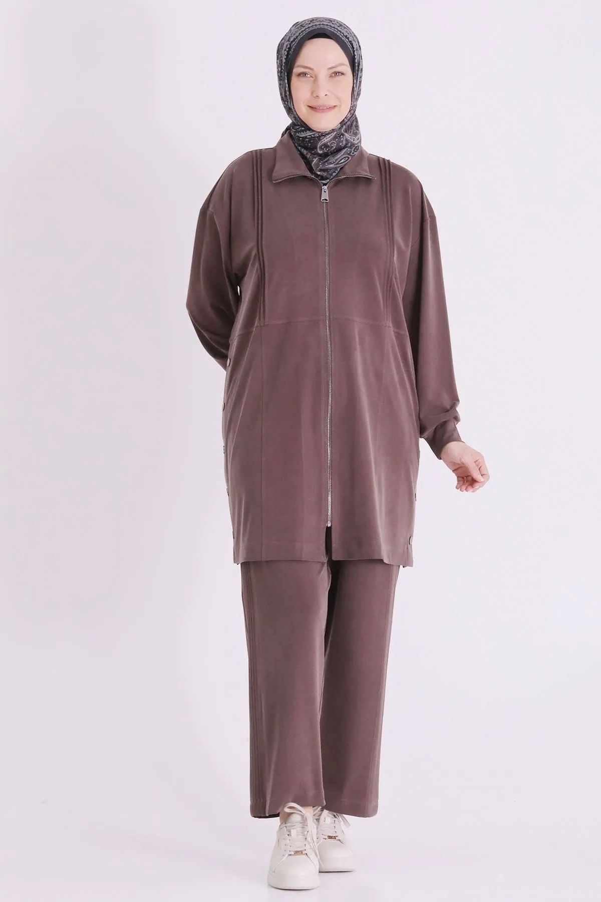 Behrem Nervür Detaylı Takım-LYN04720 Kahve