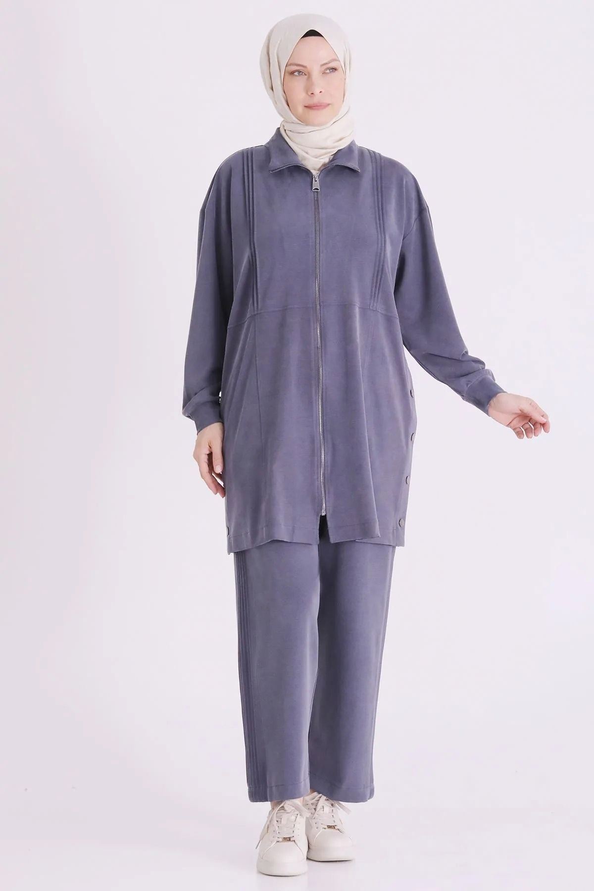 Behrem Nervür Detaylı Takım-LYN04720 Lacivert