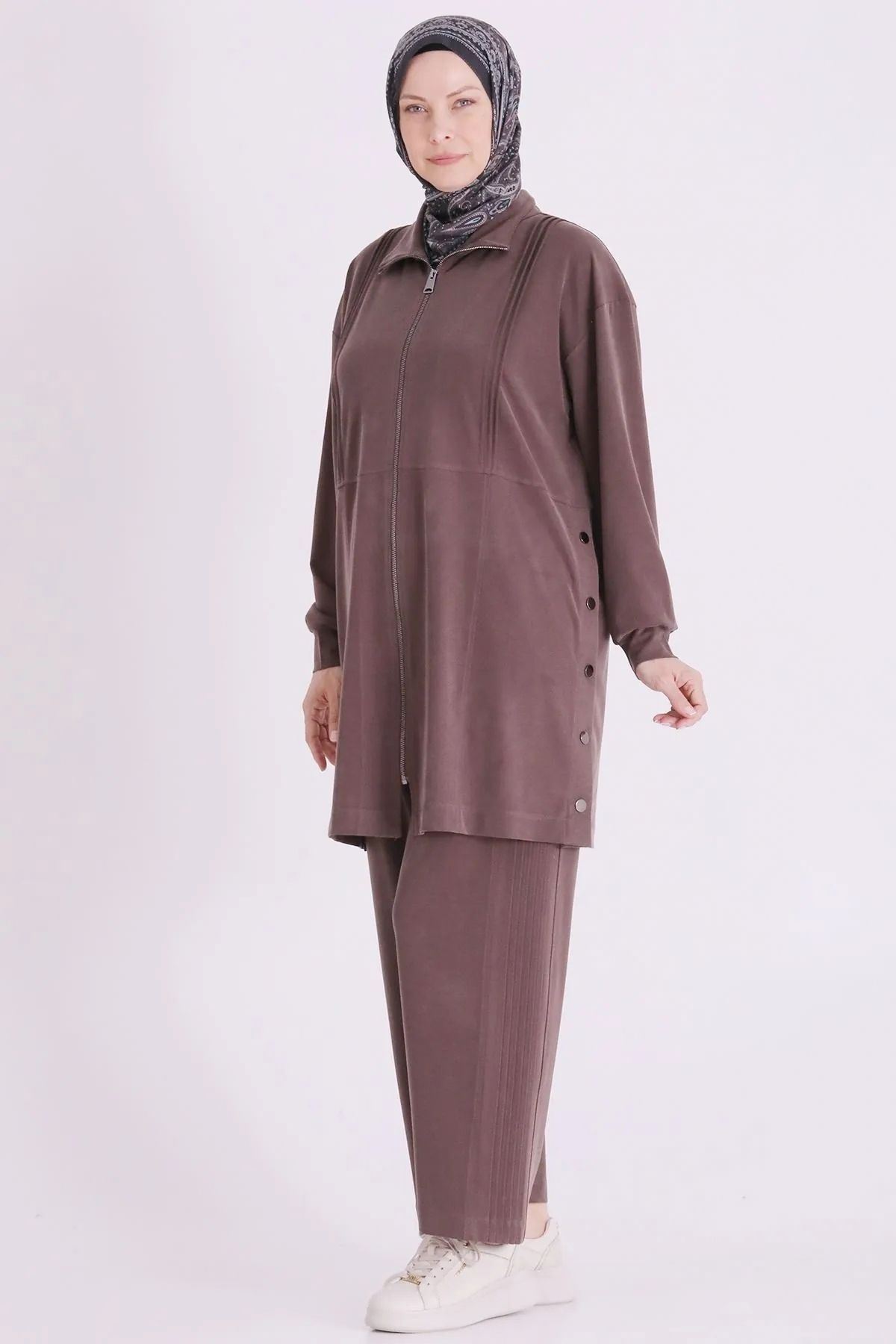 Behrem Nervür Detaylı Takım-LYN04720 Kahve