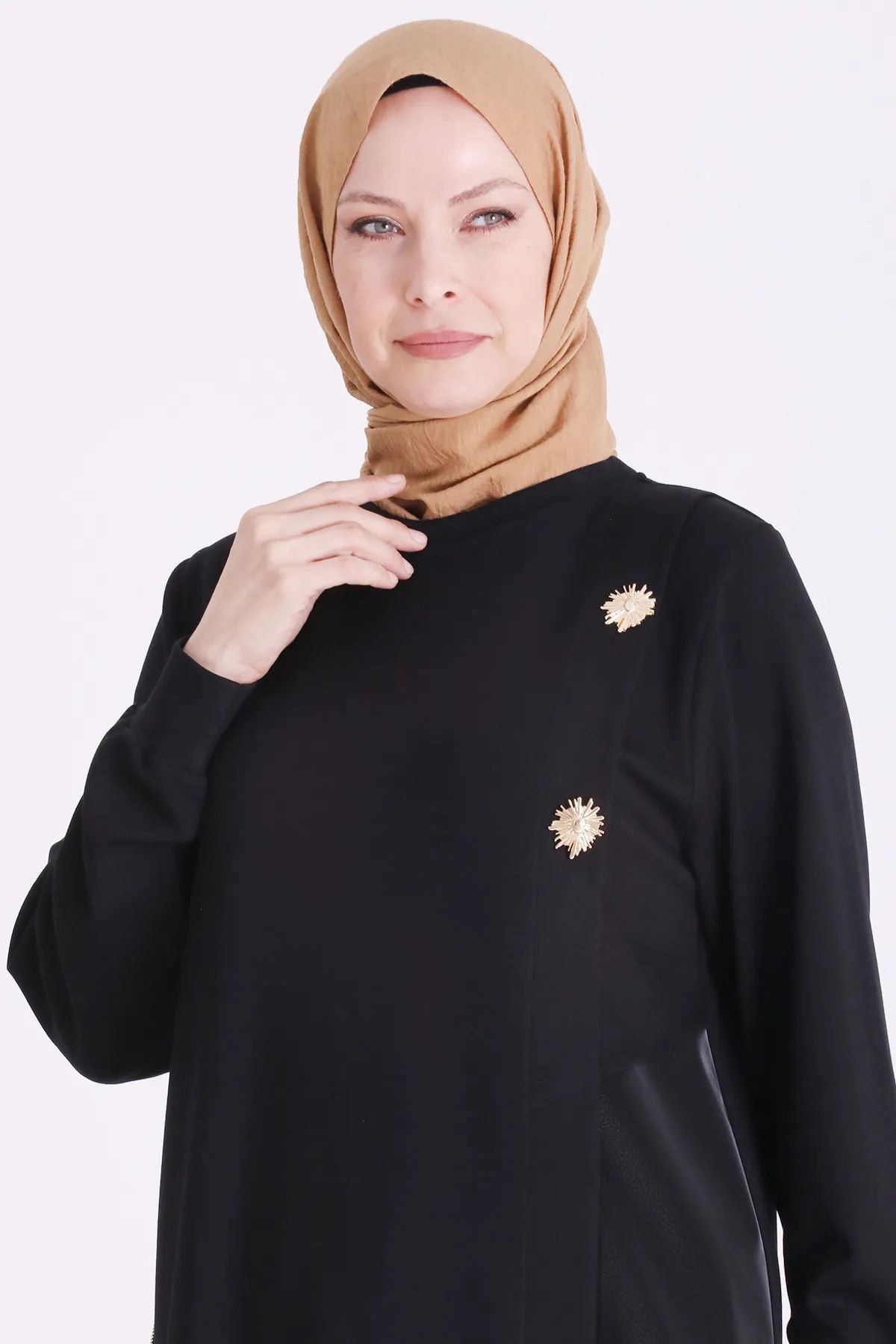 Behrem Deri Detaylı Takım-LYN04721 Siyah
