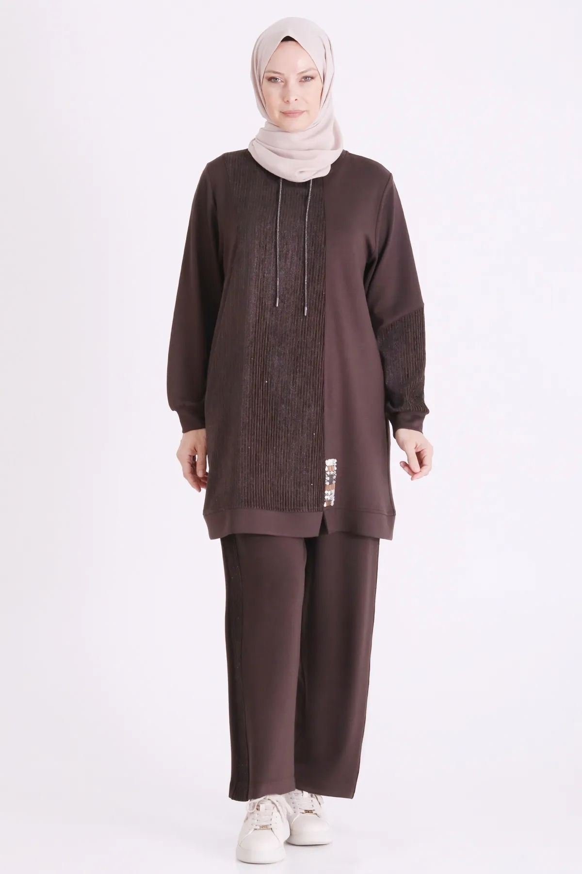 Behrem Pantolonlu Takım-LYN04724 Kahve