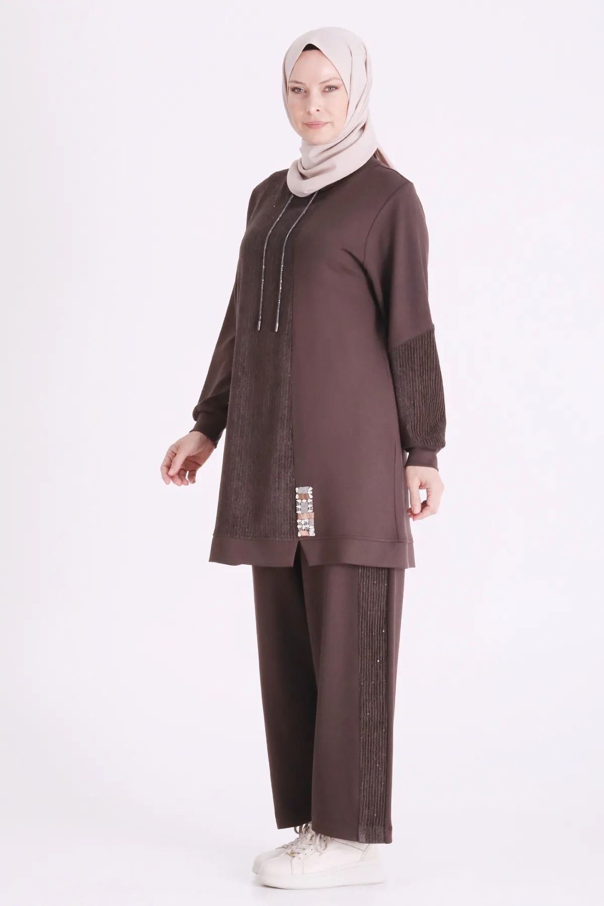 Behrem Pantolonlu Takım-LYN04724 Kahve