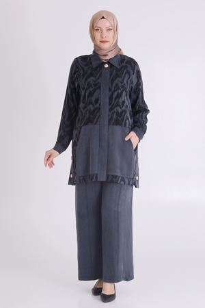 Behrem Jakarlı Lyocel Takım- LYN03376 Siyah