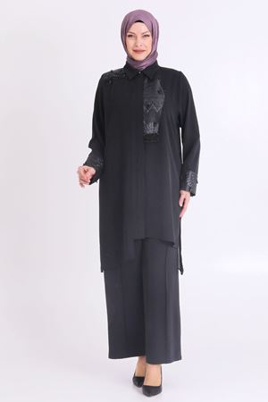 Behrem Taşlı Takım- LYN03473 Siyah