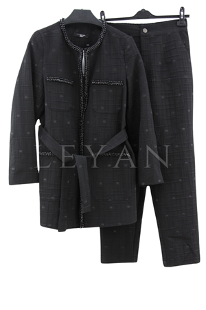 My312 İşlemeli Jakar Takım- LYN03599 Siyah